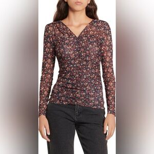 Sandro Bethanie Floral Long Sleeve Top, Size 1 (US Small)